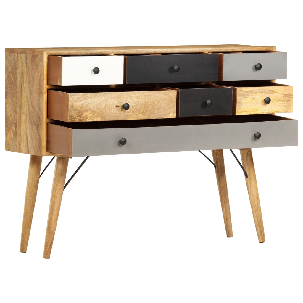 Mango wood sideboard with 7 drawers